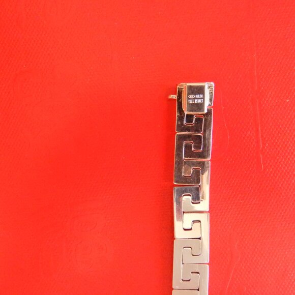 Mint Vtg.Millor Italy 925 Sterling Silver 23.06g Greek Key Bracelet Unisex - Picture 14 of 15